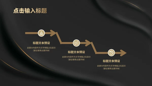 黑色纹理风布艺质感职场总结汇报PPT模板