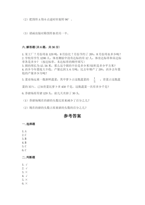 小学六年级数学上册期末卷及完整答案【各地真题】.docx