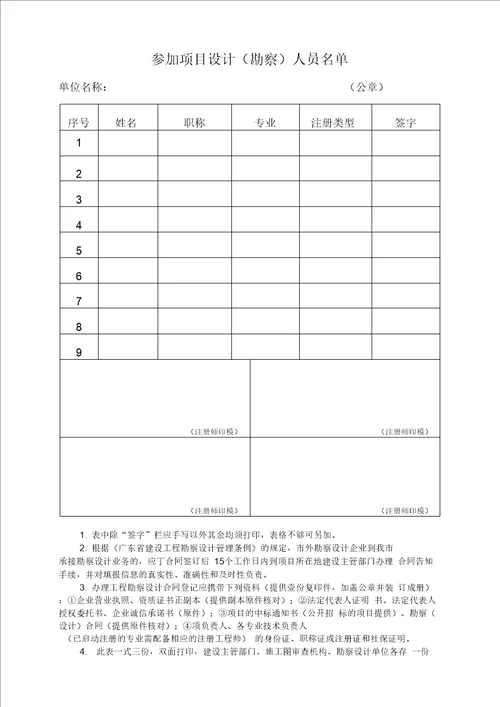 河源建设工程勘察设计合同告知登记表