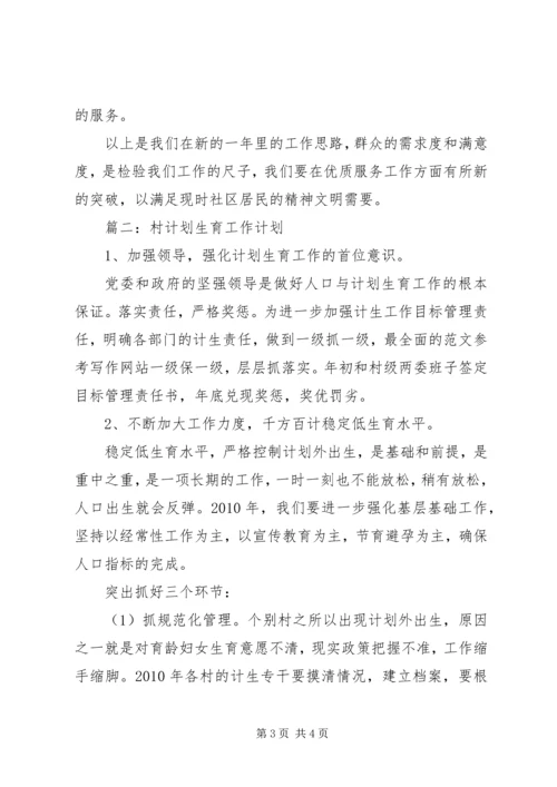 村计划生育XX年工作计划范文2篇.docx