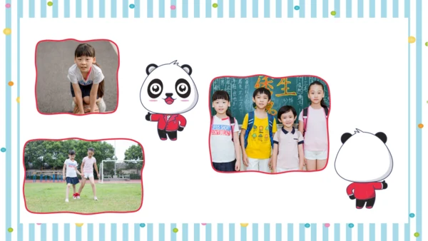 彩色可爱熊猫教师教学通用PPT课件模板