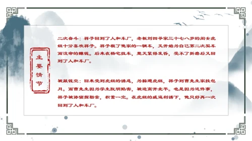 骆驼祥子重要知识点讲解通用PPT模板