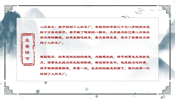 骆驼祥子重要知识点讲解通用PPT模板