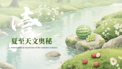绿色简约中国传统二十四节气之夏至科普课件PPT模板