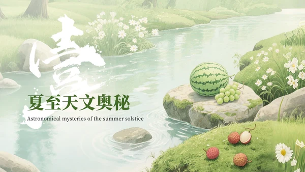 绿色简约中国传统二十四节气之夏至科普课件PPT模板