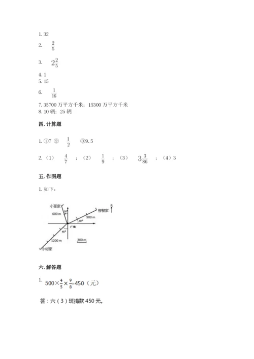 人教版六年级上册数学期中测试卷精品【全优】.docx