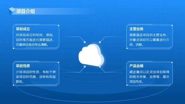 产品项目月度汇报蓝色商务通用PPT模板