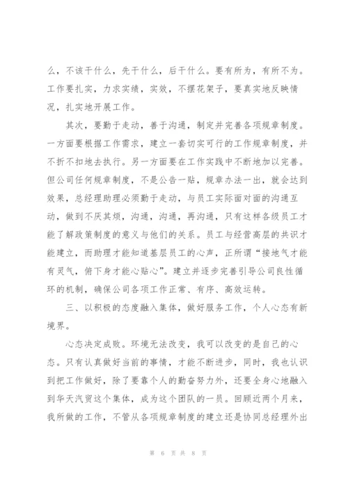 酒店总经理助理年度总结.docx