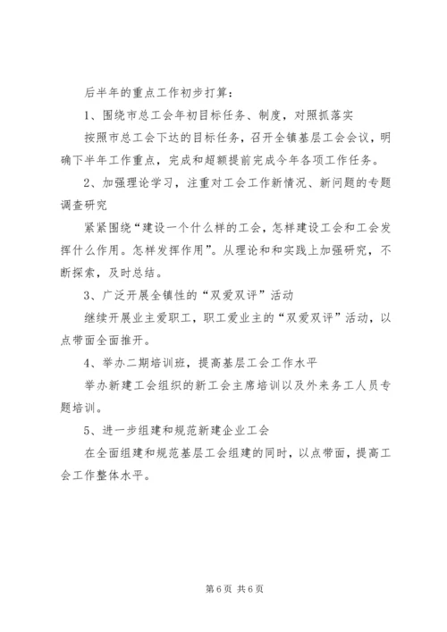 乡镇工会某年上半年工作总结.docx