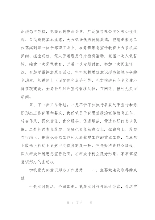 学校党支部意识形态工作总结.docx