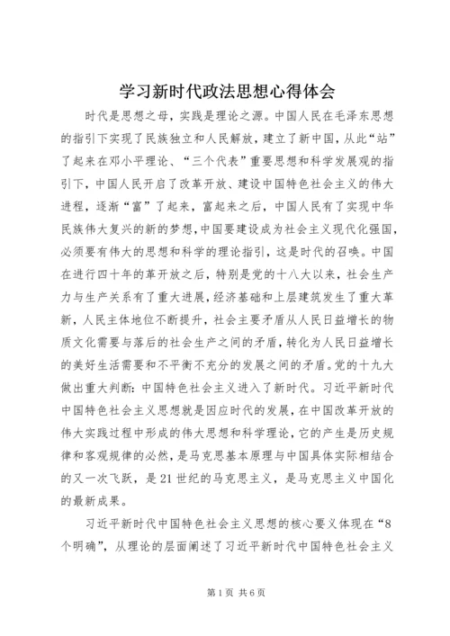 学习新时代政法思想心得体会.docx