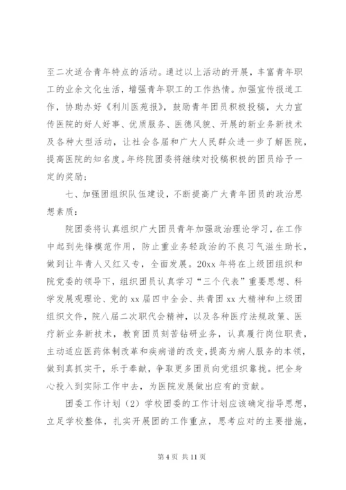 团委工作计划范本.docx