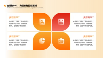 橙色创意通用并列关系4项PPT