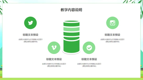 清新绿色春天教育说课教师课件通用PPT模板