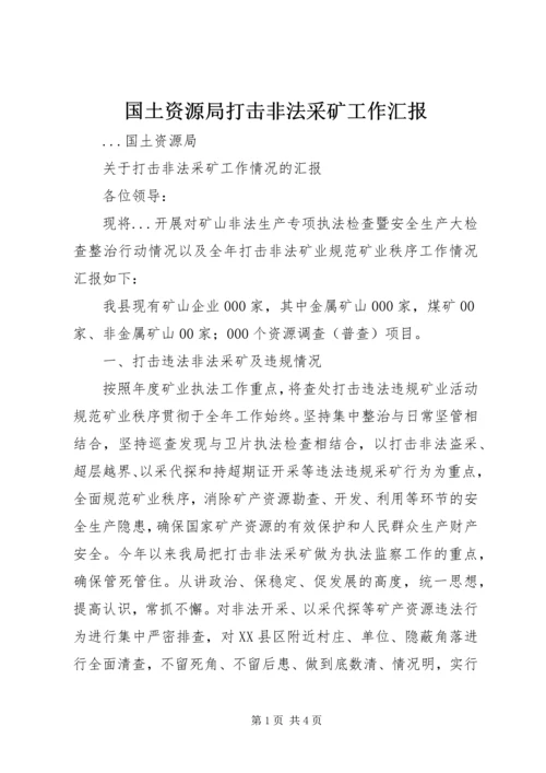 国土资源局打击非法采矿工作汇报.docx