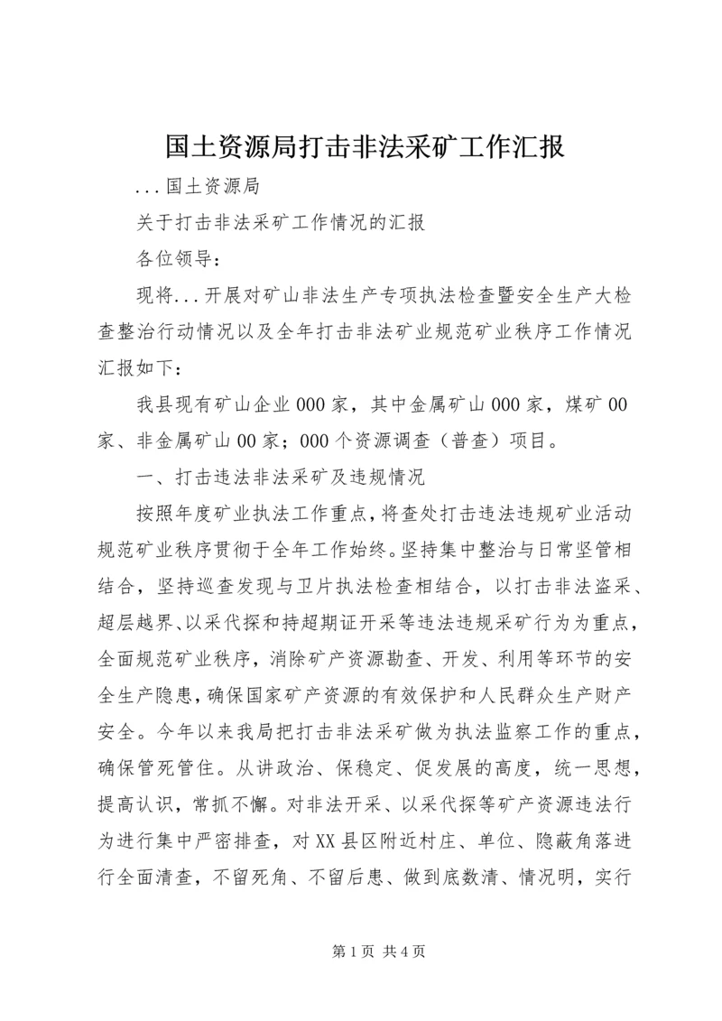 国土资源局打击非法采矿工作汇报.docx