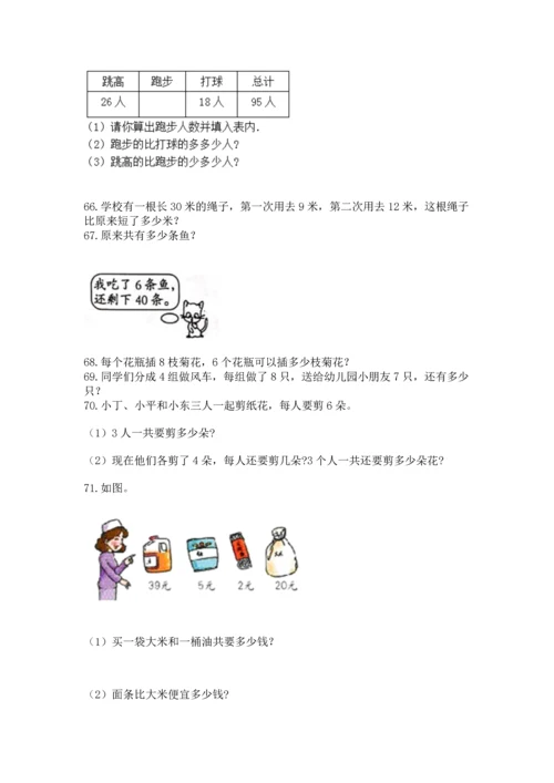 二年级上册数学应用题100道及参考答案（名师推荐）.docx