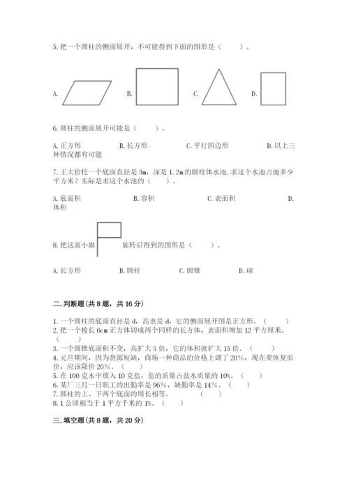 苏教版六年级下册数学期中测试卷精品（精选题）.docx