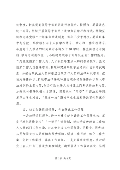 人力资源和社会保障局普法工作计划.docx