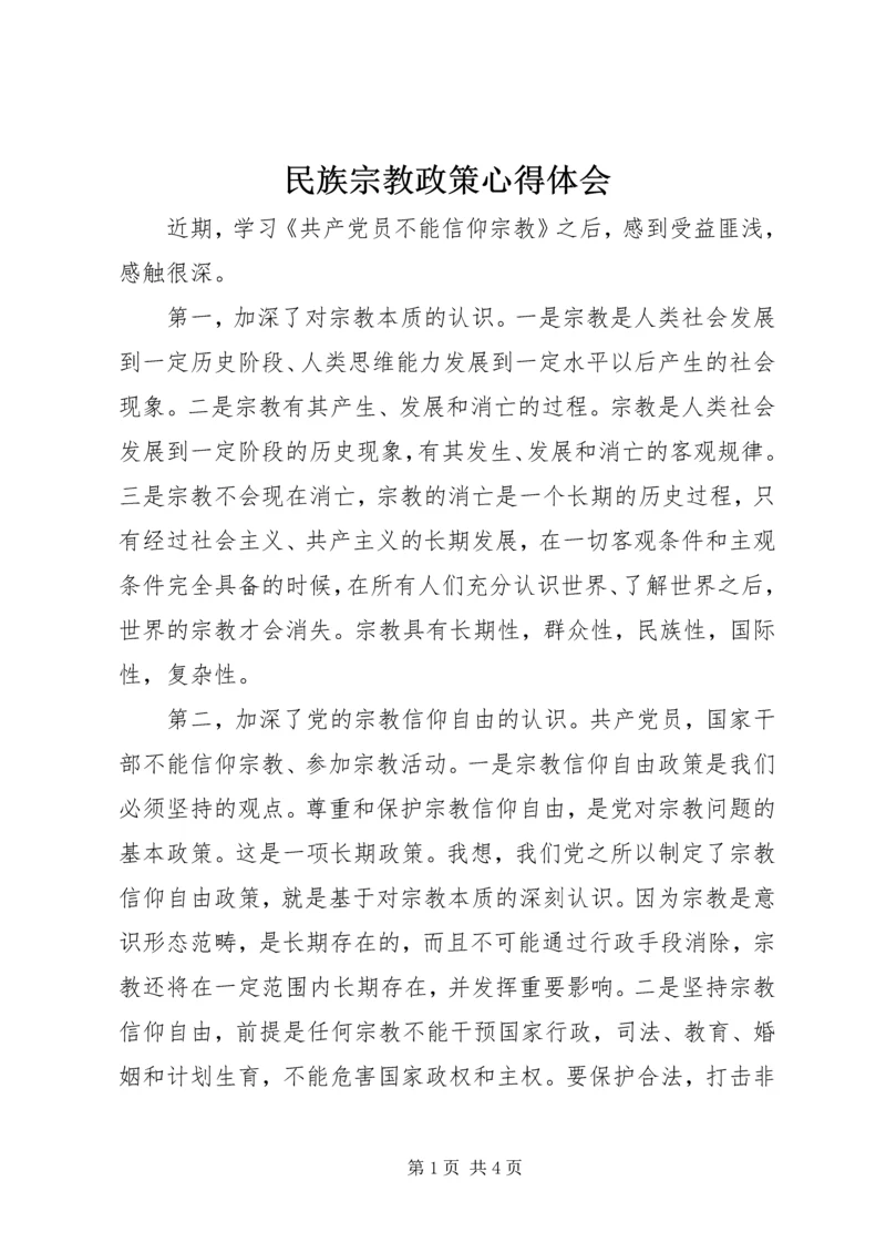 民族宗教政策心得体会.docx