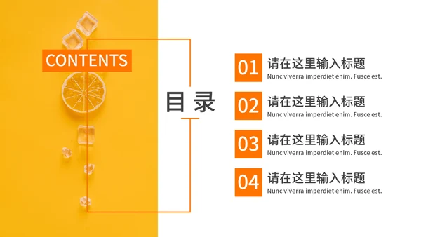 橙色夏季风优雅商务工作汇报通用PPT模板