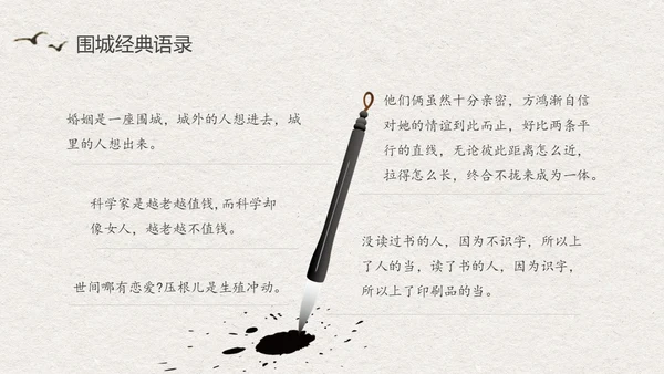 中国风水墨江南读书笔记名著围城PPT读书分享