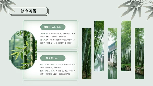 绿色中国风大暑节气介绍通用模板