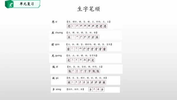 部编一年级语文下册第四单元知识清单