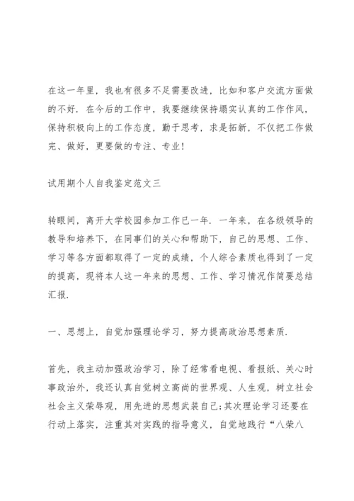 试用期个人自我鉴定五篇范文.docx