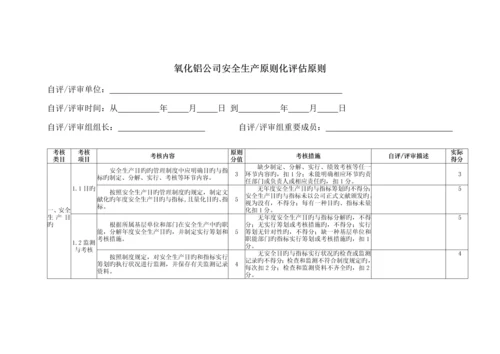 氧化铝企业安全生产重点标准化评定重点标准.docx