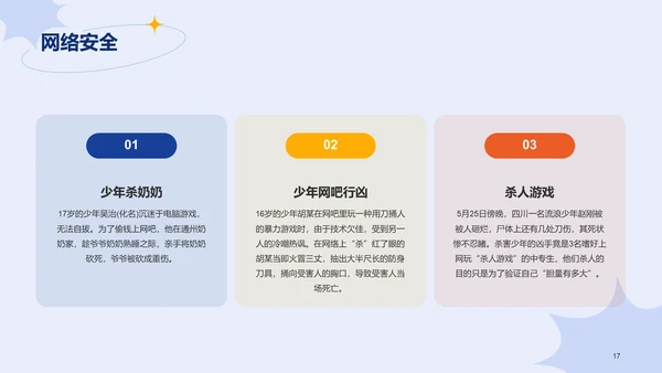 蓝色插画学生安全教育主题班会