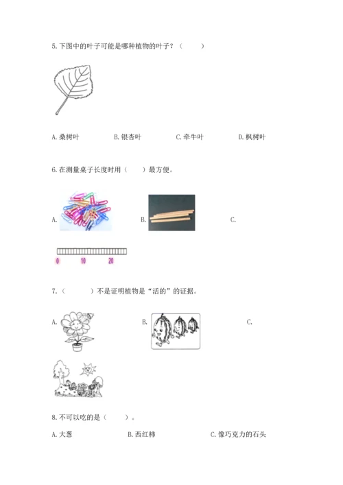 教科版一年级上册科学期末测试卷（精品）word版.docx