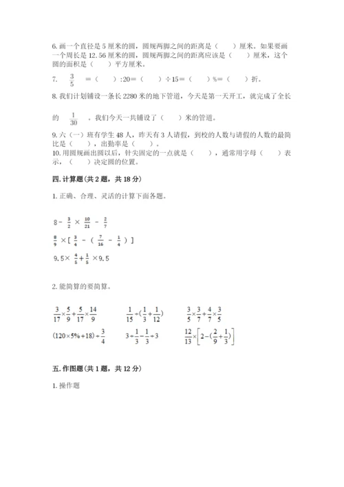 2022人教版六年级上册数学期末测试卷及完整答案【典优】.docx