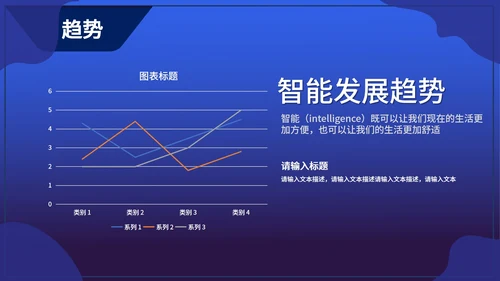 蓝色扁平风智能家居科技产品发布PPT模板