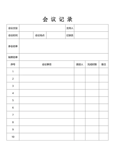 会议记录实用