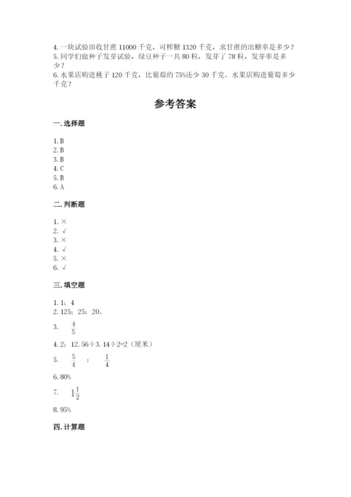 人教版六年级上册数学期末测试卷（a卷）word版.docx