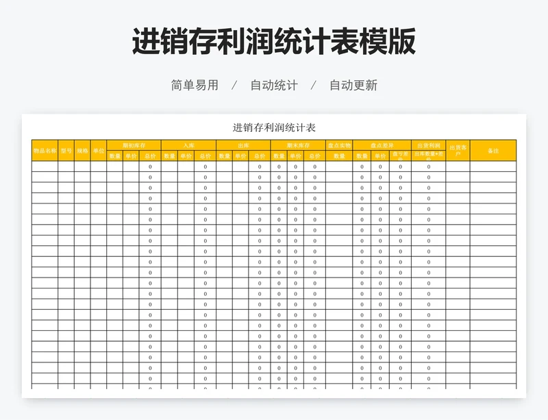 进销存利润统计表模版
