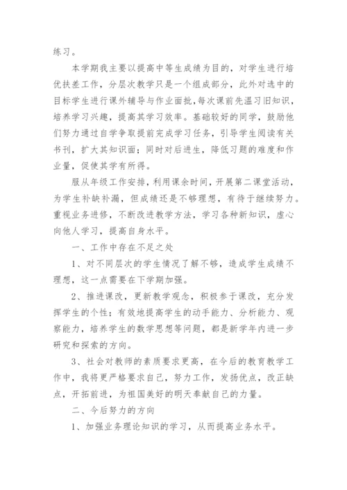 初三数学教师年度考核个人总结.docx