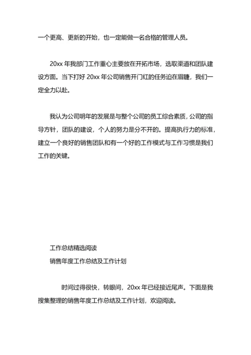 销售经理的年度工作总结及工作计划范文.docx