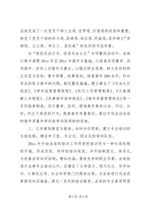 人民法庭工作总结及工作安排.docx