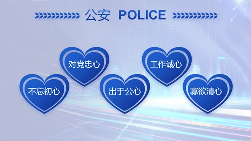 蓝色大气公安警察年终工作总结PPT