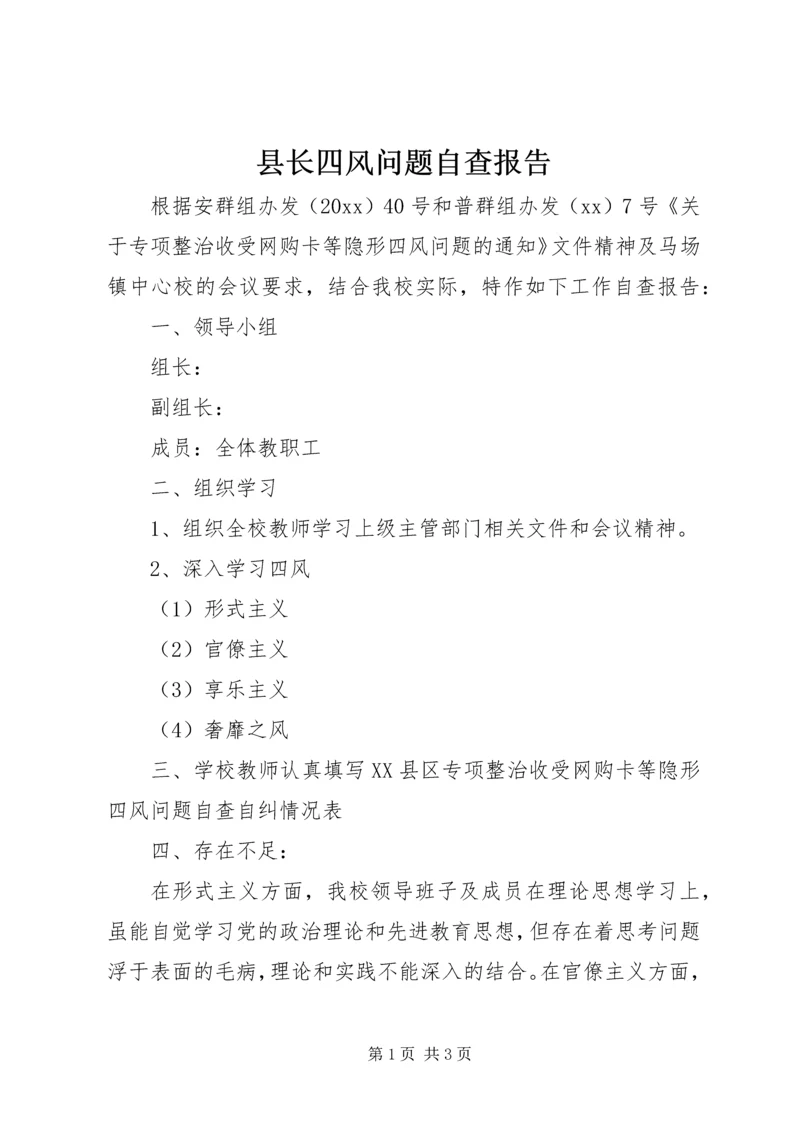 县长四风问题自查报告.docx