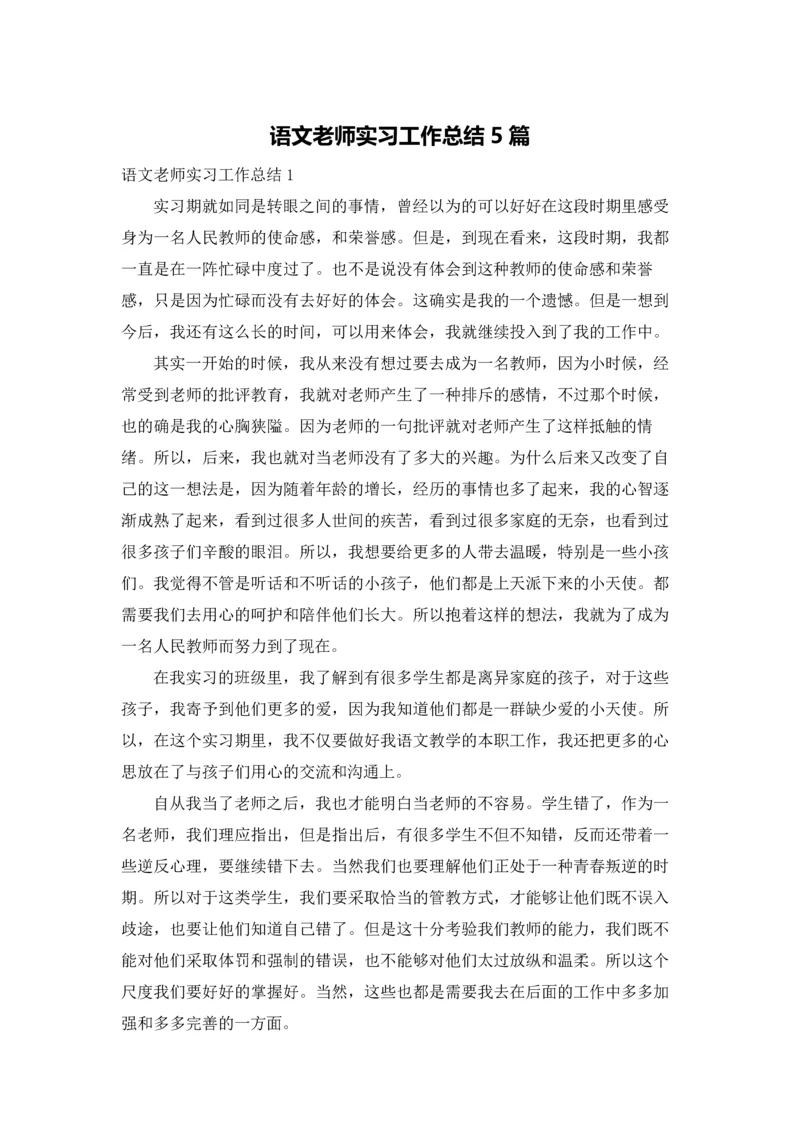 语文老师实习工作总结5篇.docx