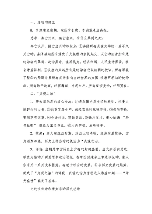 八年级下册历史知识点总结2022年初一下册历史知识点总结
