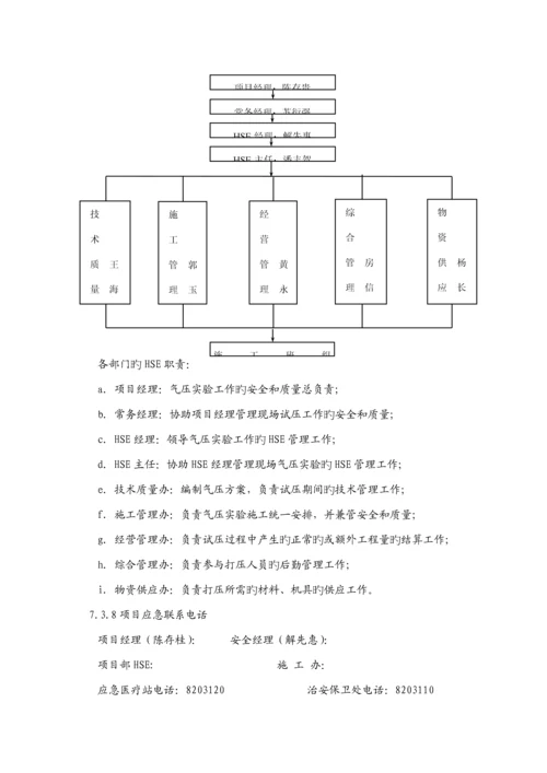 标准工艺管道气压试验专题方案.docx