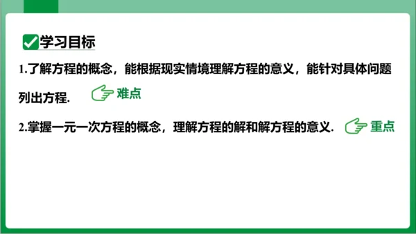 3.1.1 一元一次方程 课件（共32张PPT)【2023秋人教七上数学高效实用备课】