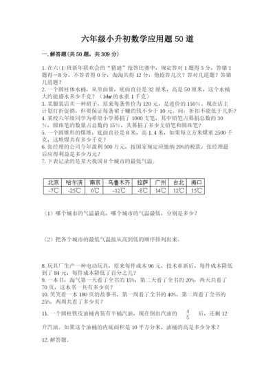 六年级小升初数学应用题50道附参考答案【突破训练】.docx