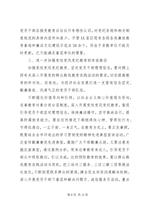 党性党风党纪学习心得精选.docx