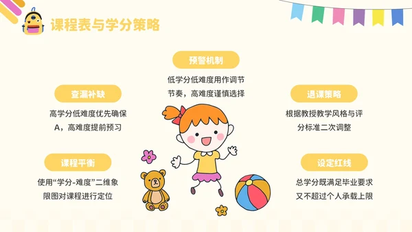 黄色卡通风开学季：新学年规划PPT模板