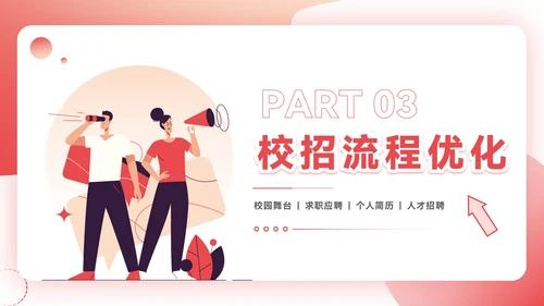 红色插画风企业校招PPT模板